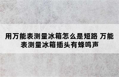 用万能表测量冰箱怎么是短路 万能表测量冰箱插头有蜂鸣声